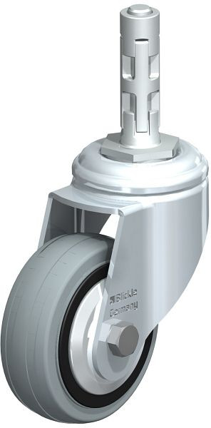 Blickle LKRA-VPA 80K-11-FA-E11 Apparate-Lenkrolle mit Expander, Vollgummi, Grau, 750903