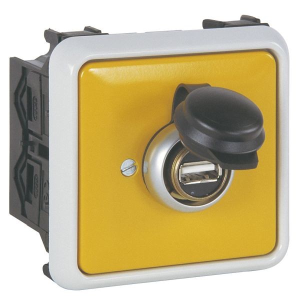 Manuflex USB-Anschlussdose fertig montiert für verdrahteten Energiekanal, BxTxH = 70 x 65 x 70 mm, ZB0937