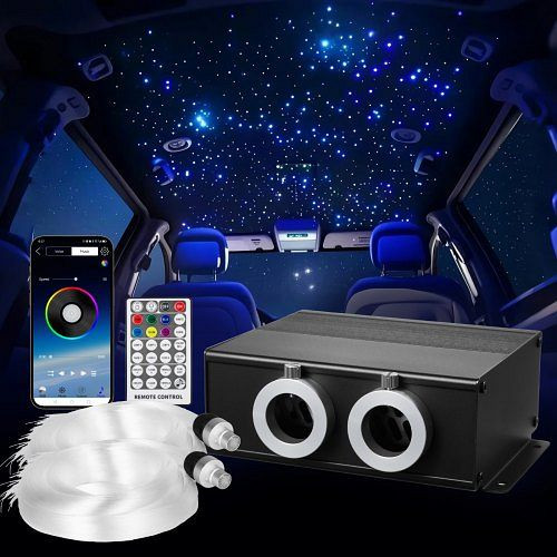 VEVOR Sternenhimmel Auto, 900 Stk., 20W Glasfaser-Deckenlicht, Bluetooth-App, Fernbedienung, Soundaktivierung, RGBW-Lichtmotor, RGBWGXTJ900PT9WQI001V9