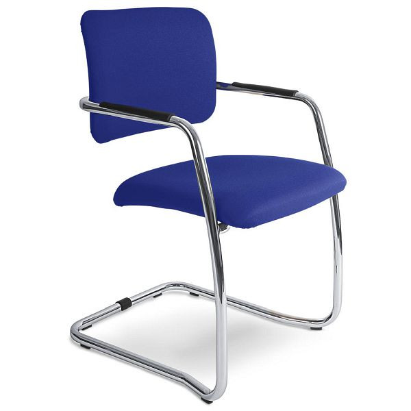 Deskin Besucherstuhl OSTRIA DV 4 - Rückenlehne standard, Freischwingergestell verchromt, Bezug Stoff AF blau, 359242