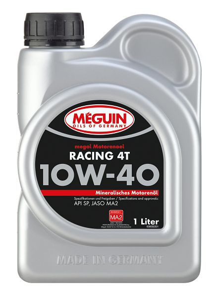 Meguin megol Motorenöl Racing 4T SAE 10W-40, Kanister Kunststoff, VE: 1 Liter, 9609