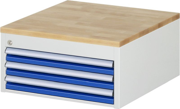 RAU Schubladenschrank Serie 7000, B580 x T650 x H285 mm, 3 x Schublade-Größe-L 3xH60 mm, Buche-Massiv-Arbeitsplatte, 03-L1.2A-B.11