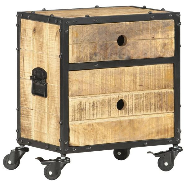 vidaXL Nachttisch 40x30x50 cm Raues Mangoholz, 286379, 8719883819594