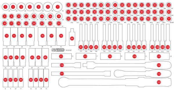 KS Tools Leere Schaumstoffeinlage zu 813.0120, 813.0120-97
