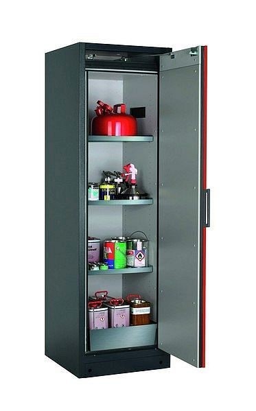 asecos Sicherheitsschrank Q-CLASSIC-90, Q90.195.060.R in verkehrsrot RAL 3020 mit 3x Fachboden (Edelstahl), 30073-046-33412