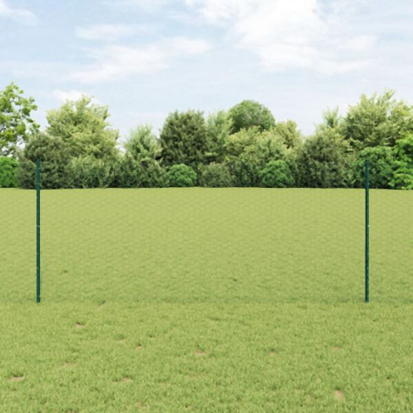 vidaXL Zaun-Set Set aus 2 Grün Metall 25 x 1 m Langlebig Gartenzaun, 3336718