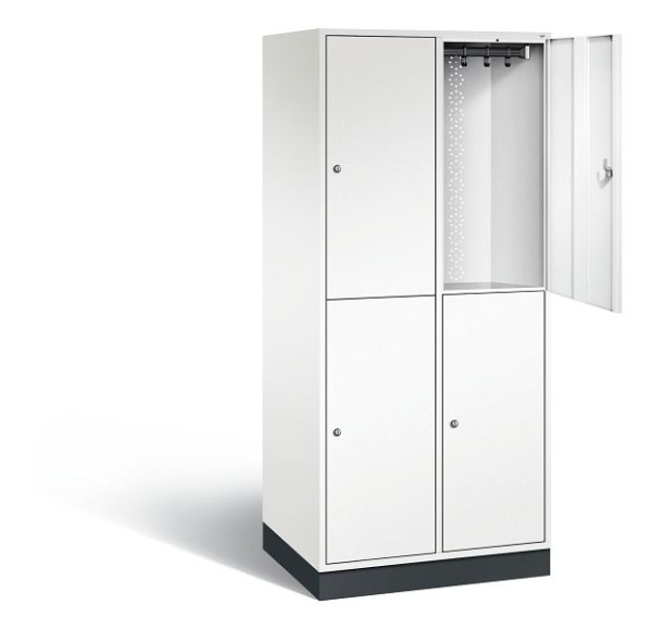 C+P Spind doppelstöckig XL Intro, H1950xB820xT590mm, Farbe: Verkehrsweiß, 8270-203 S10052