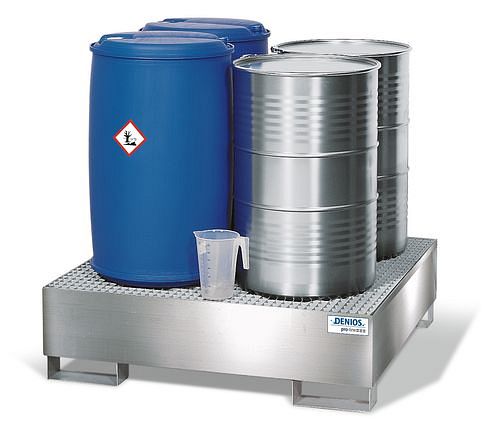 Auffangwanne Aus Stahl Mit Abfüllbereich, 1x 1000 Liter IBC, Verzinkt