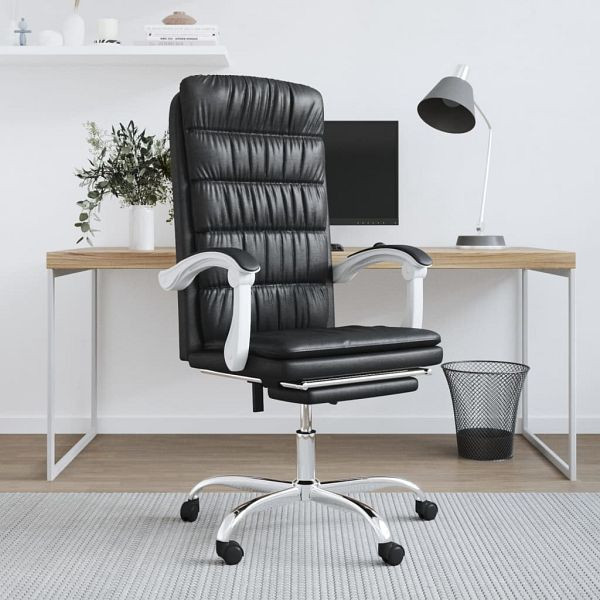 vidaXL Bürostuhl mit Liegefunktion Schwarz Kunstleder, 349653