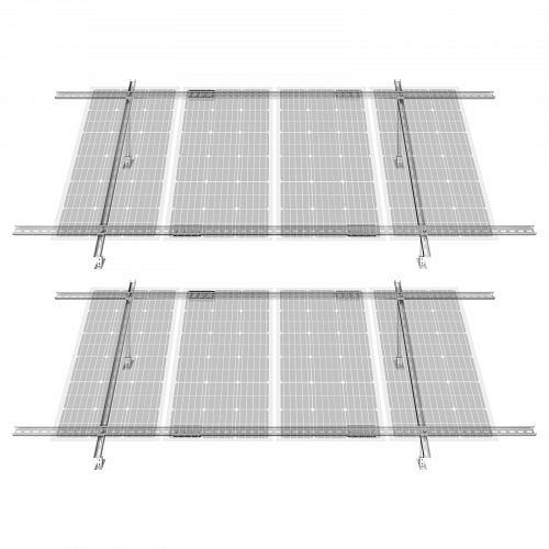 VEVOR 2er-Set Solarmodulhalterung, 30°-60° verstellbar, für 4-8 Module, Balkonkraftwerk, bis 150 kg, DMJT80000000NHWG7V0