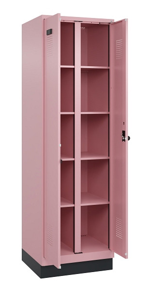 C+P Wäsche-Spind Evolo PLUS, mit Sockel, 2 Abteile, 1950x600x500mm, 3015/3015, Verschluss Drehriegel, 049022-20B S10024