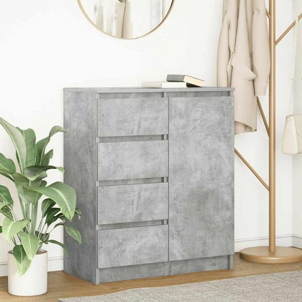 vidaXL Sideboard mit Schubladen Betongrau 71x35x84 cm Holzwerkstoff, 861583