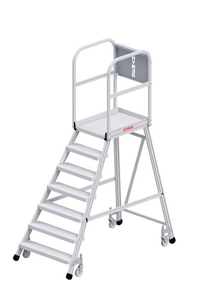 HYMER Podesttreppe R13 fahrbar, einseitig begehbar, 7 Stufen, 638807