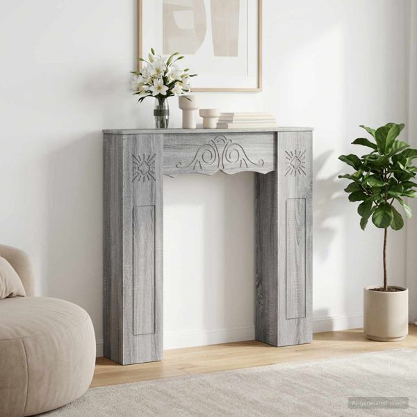 vidaXL Kaminumrandung Sonoma-Grau 102 x 20 x 102 cm Holzwerkstoff, 8006639