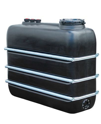 DENIOS Chemikalientank aus Polyethylen (PE), 2000 Liter Volumen, schwarz, 269682