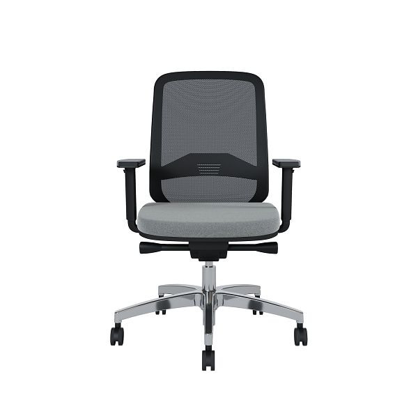 Bisley Bürodrehstuhl Bali, Rückenlehne aus Netzbezug, Mit Armlehnen Aluminiumfußkreuz, TN9801 concrete, BALIALRT0015TN9801