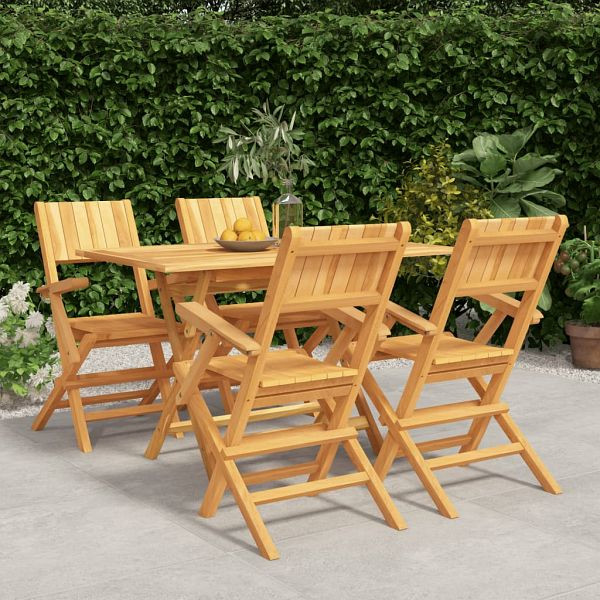 vidaXL 5-teilig Garten-Essgruppe Massivholz Teak, 3155009
