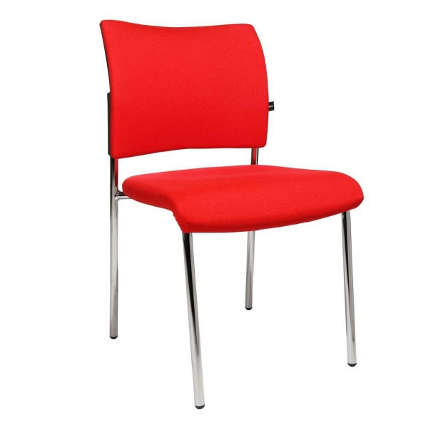 Deskin Besucherstuhl LAS VEGAS, 4-Fuß Gestell verchromt, Bezug Stoff Basic G, Farbe rot, VE: 2 Stück, 272322
