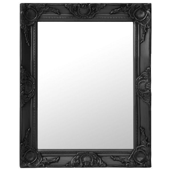 vidaXL Wandspiegel im Barock-Stil 50x60 cm Schwarz, 320319