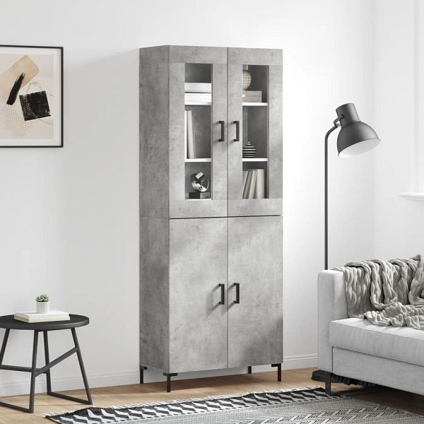 vidaXL Highboard Betongrau 69,5x34x180 cm Holzwerkstoff, 3198213