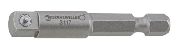 STAHLWILLE Bit-Verbindungsteil maschinenbetätigt 6kant 1/4" Außen-4kant 1/4", Länge 50mm, 31170000