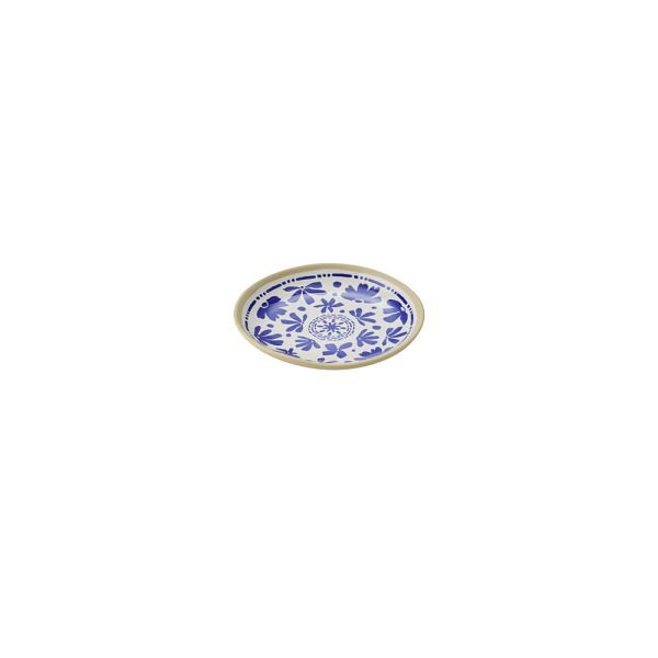 APS Teller FLORYN - Melamin blau/weiß-beige, Ø 15,5 cm, spülmaschinengeeignet, 85443