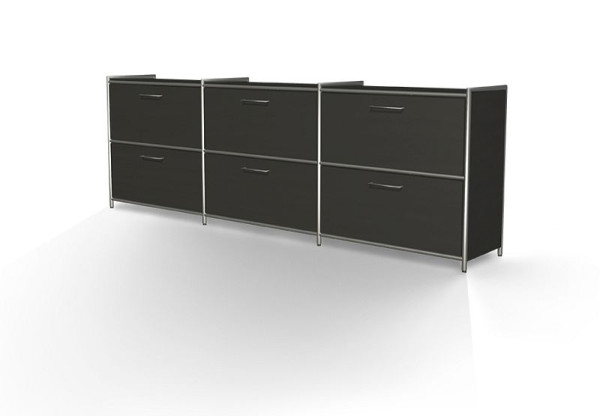 Kerkmann Sideboard breit mit 2 Schubfächern für 2 OH, Artline, B 2360 x T 380 x H 780 mm, anthrazit, (Montage), 13791913-1