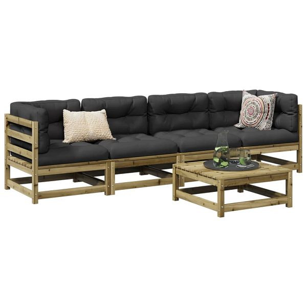 vidaXL 5-teilig Garten-Sofagarnitur Kiefernholz Imprägniert, 3299282