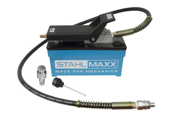 Stahlmaxx Druckluft-Hydraulik-Pumpe, fußbetätigt mit Schnellkupplung und 2,2 m Schlauch, 689 bar (10.000 PSI), XXL-106831