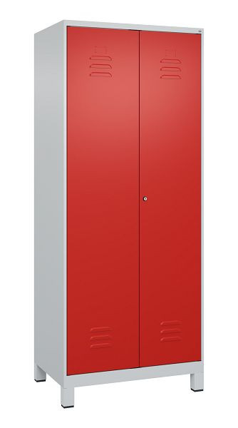 C+P Mehrzweckschrank Classic PLUS, Putzmittel-Spind, Füße, 2 Abteile, 1950x800x500mm, 7035/3020, Zylinderschloss, 080110-02 S10016
