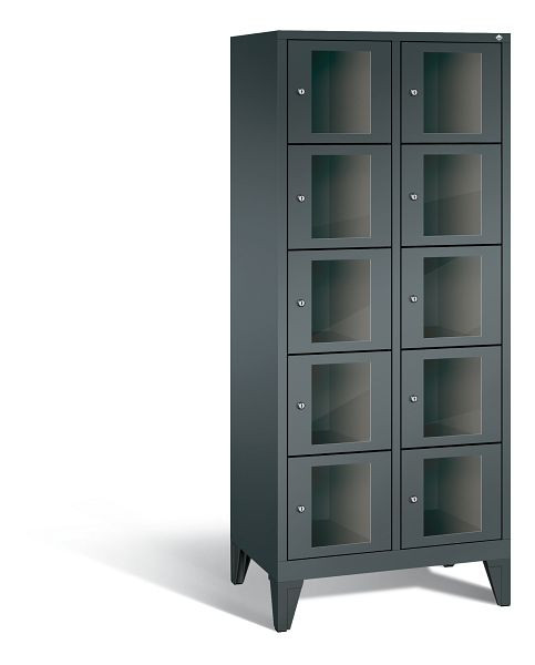 C+P Schließfachschrank Classic, 10 Fächer, H1850xB810xT500 mm, Anthrazit, 8010A225 S10026