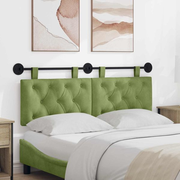 vidaXL Hängevorderseite Wandmontiert Hellgrün 150 x 55 x 7 cm Samt, 42032139