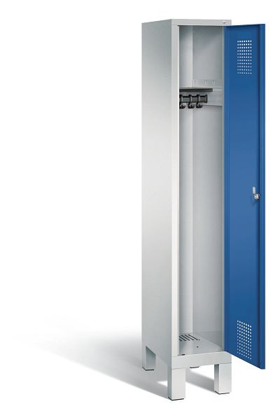 C+P Garderobenschrank Evolo, H1850xB320xT500mm, Farbe: Lichtgrau / Enzianblau, 48010-10 S10024