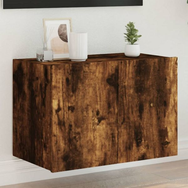 vidaXL TV-Wandschrank mit LED-Leuchten Räuchereiche 60x35x41 cm, 837310