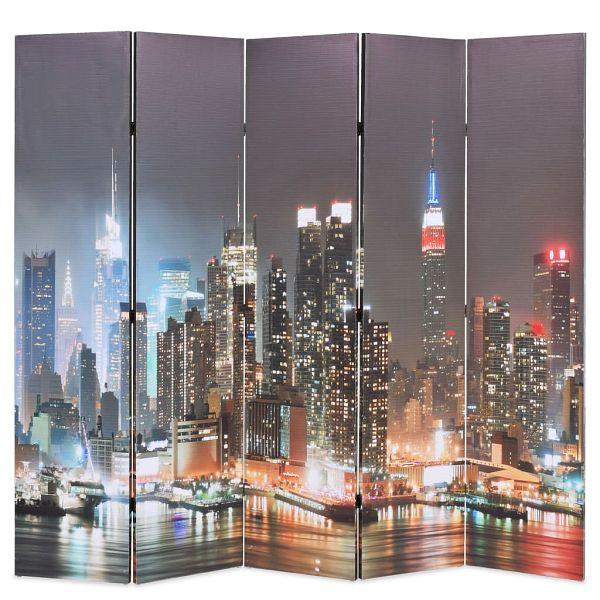 vidaXL Raumteiler klappbar 200 x 170 cm New York bei Nacht, 245863
