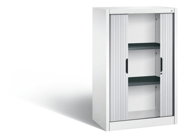C+P Sideboard mit Rollladen Omnispace, H1230xB800xT420mm, Farbe: Verkehrsweiß / Weißaluminium, Griffmulde, 3 OH, 3231-00 S10159