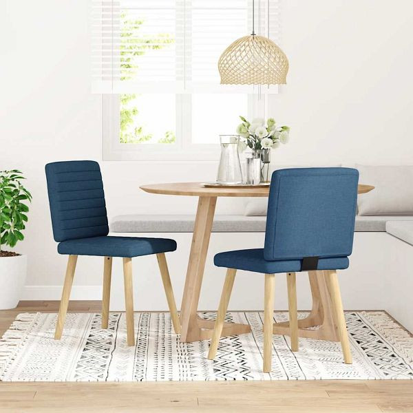 vidaXL Esszimmerstühle 2 Stk. Blau Stoff, 4101182, 8721158633385