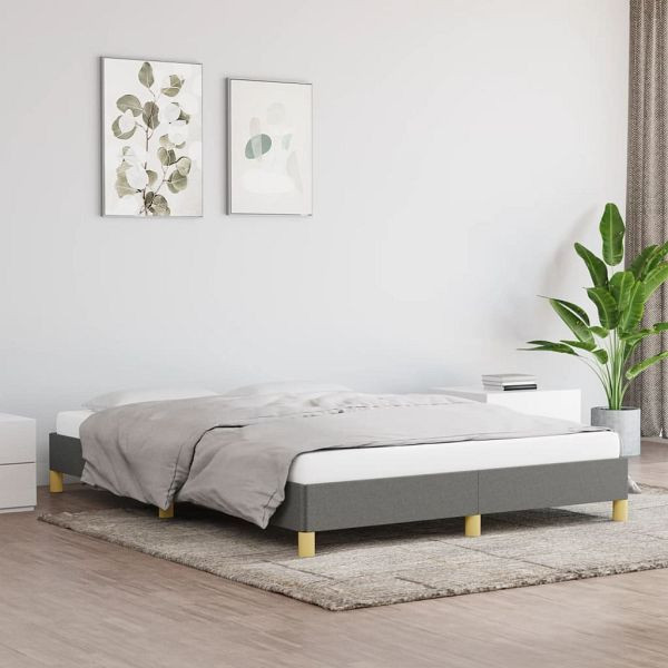 vidaXL Bettgestell Dunkelgrau 160x200 cm Stoff, Polyester, 346827