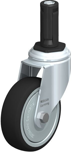 Blickle LKRA-PATH 101K-11-FK-ER13 Apparate-Lenkrolle mit Expander, Thermoplastisches Polyurethan, Grau, 848829