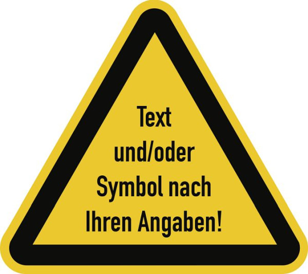 Moedel Warnzeichen - Text und/oder Symbol nach Ihren Angaben, Folie, 400 mm Seitenlänge, 58986