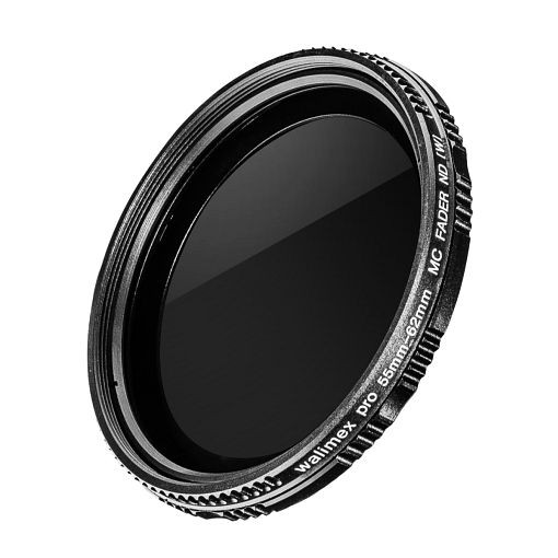 Walimex pro ND-Fader ND2-ND400 MC 55mm, Graufilter aus mehrfach vergütetem Glas, Verlängerung der Belichtungszeit von Faktor 2 bis 400, 1019976