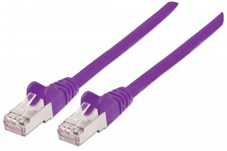 INTELLINET Netzwerkkabel, Cat6, S/FTP, LS0H, RJ45-Stecker/RJ45-Stecker, 0,5 m, lila, 735285