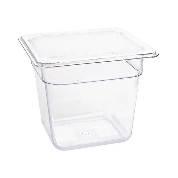 Vogue Polycarbonat GN-Behälter GN1/6 150mm, perfekt für den Einbau in Kühlschränken, U241