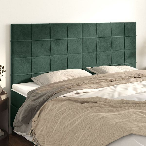 vidaXL Kopfteile 4 Stück Dunkelgrün 100x5x78/88 cm Samt, 3116401