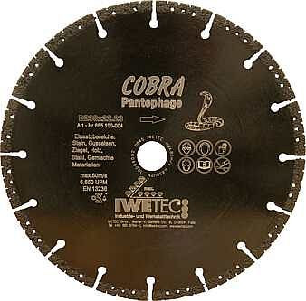 Iwetec Diamant-Trennscheibe Cobra-Pantophage, ø 125 mm / 22,23 mm Bohrung, 685100-002