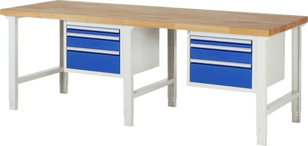 RAU Werkbank Serie 7000 - Modell 7126, B2500 x T900 x H790-1140 mm, 13-7126A1-259B4H.11
