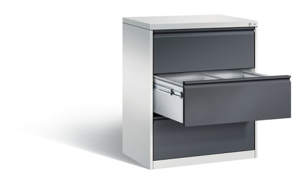 C+P Hängeregistraturschrank Acurado, H1045xB787xT590mm, Farbe: Lichtgrau / Schwarzgrau, Griffleiste, 12923-312 S10020