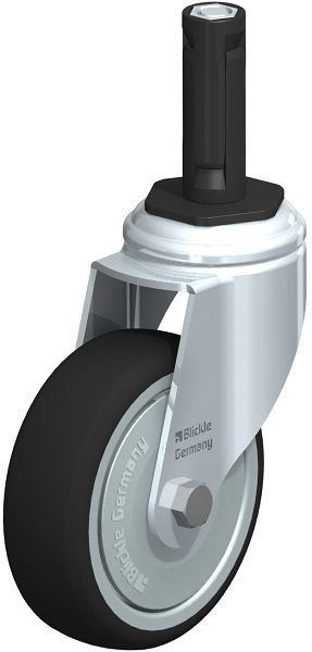 Blickle LKRA-PATH 101K-11-FK-ER12 Apparate-Lenkrolle mit Expander, Thermoplastisches Polyurethan, Grau, 848828