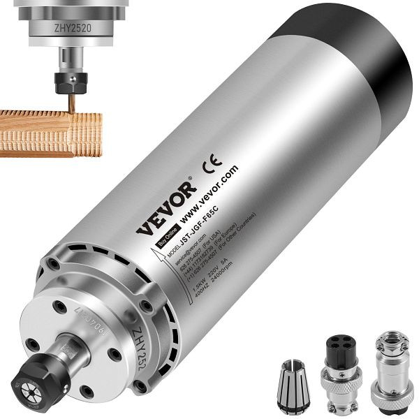 VEVOR 1,5 Kw Spindelmotor CNC, Luftkühlung, 220-250 V, Spannzangenfutter 8000-24000 U/min, Windgekühlt, 1.5KWFLDJ00000001V0