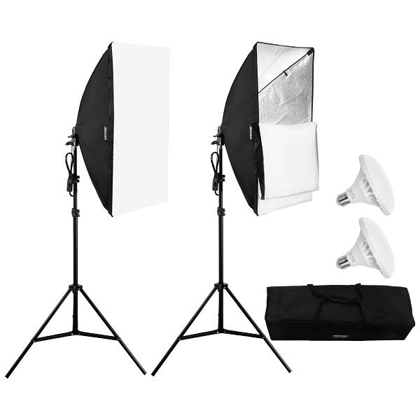 VEVOR 2er-Set Fotostudio Softbox, 50x70cm Dauerlicht Studioleuchte Tragetasche, SYRGZMTZ2028OMN8TV2
